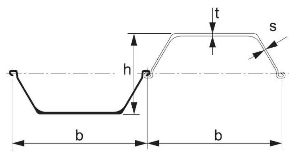 acéllemez-halom VL 604K / VL 604Z / VL 605A / VL 605 + 0,5 / VL 605K / VL 606A